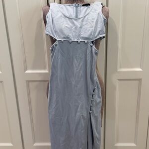 Light Blue Samiah H:ours Bodycon Midi Dress Size Small